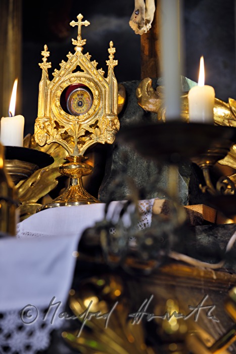 monstarnce on the altar of the church