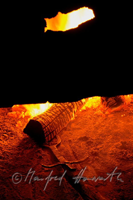fireplace poker of the torrefaction hut