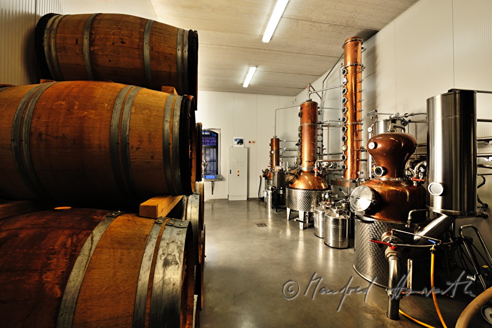 the producers of Schnaps near the distilling plant