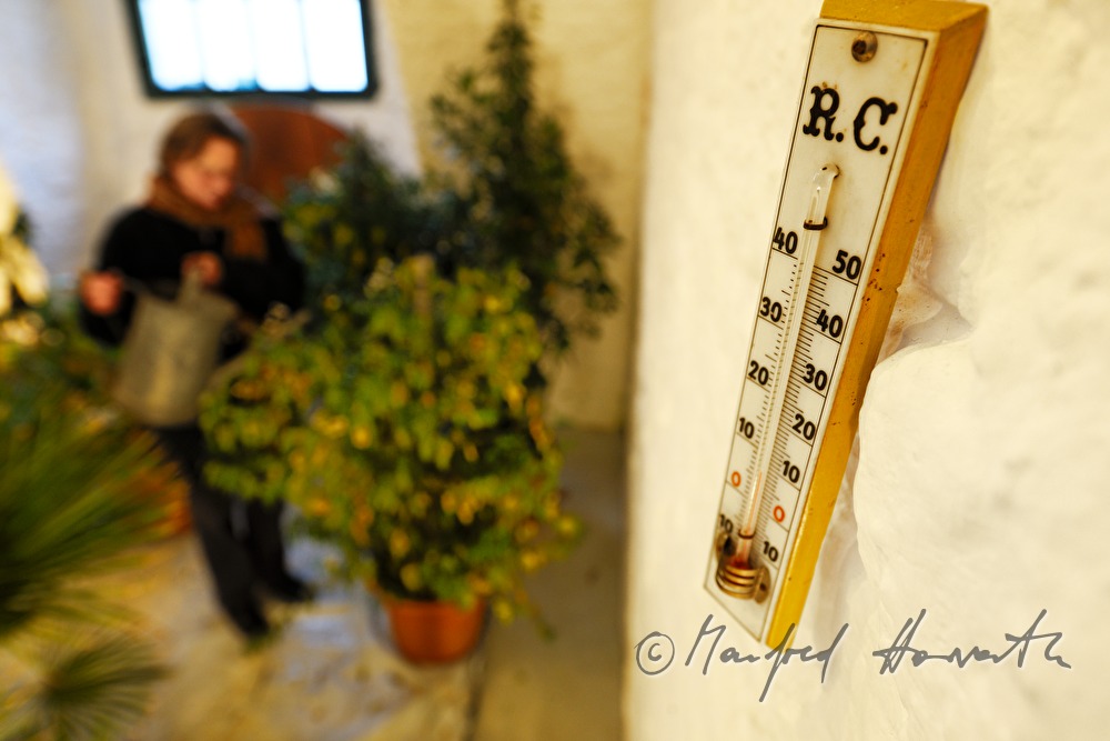 centigrade thermometer in the orangery of Schloss Mühlbach