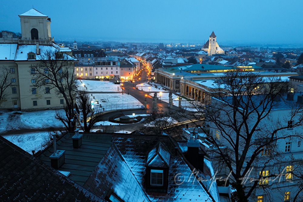 view over the city from the roof of the RAIKA building