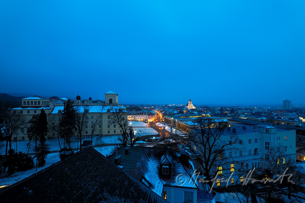 view over the city from the roof of the RAIKA building