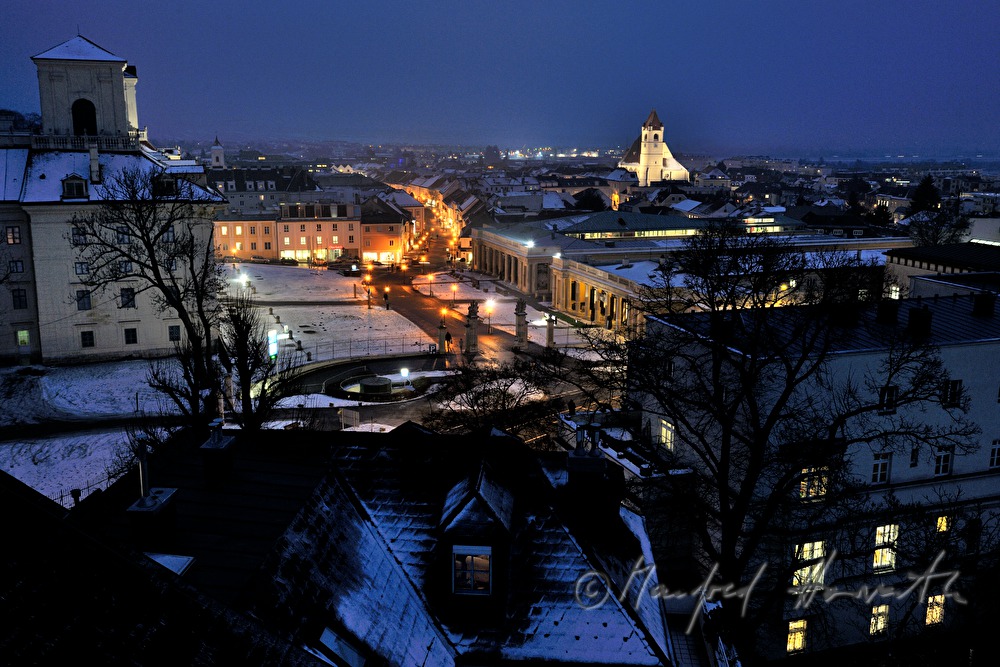 view over the city from the roof of the RAIKA building