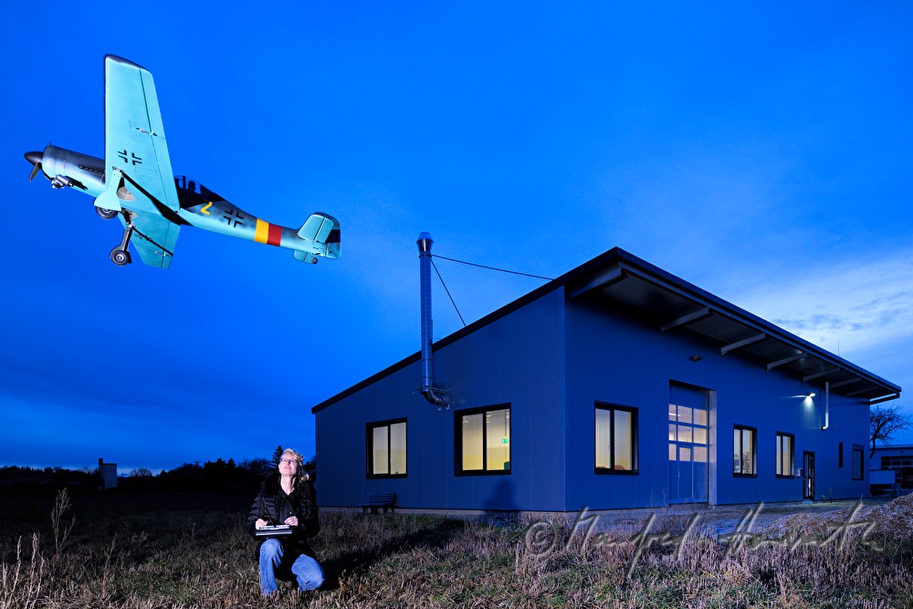 test flight with a supercharged V12 aircraft engine