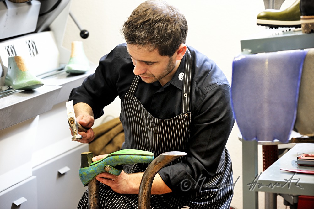 shoemaker Gerhard Wieser in his workshop