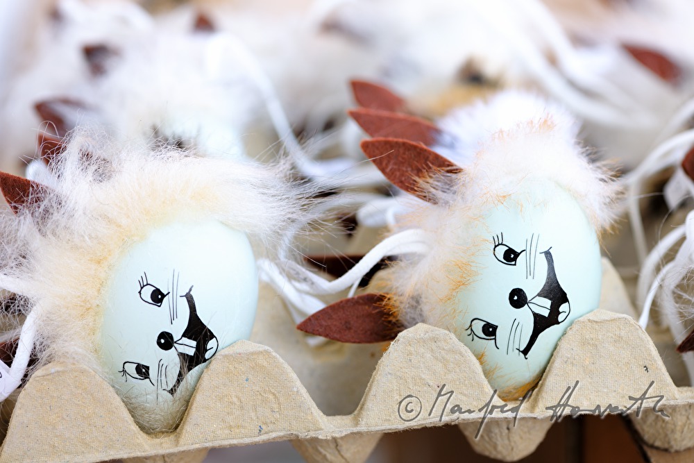 handmade easter eggs with fur