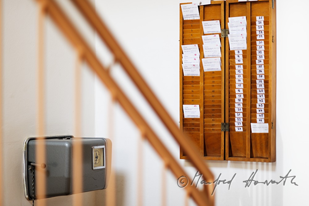 yarn button factory Slesinger: time stamp clock