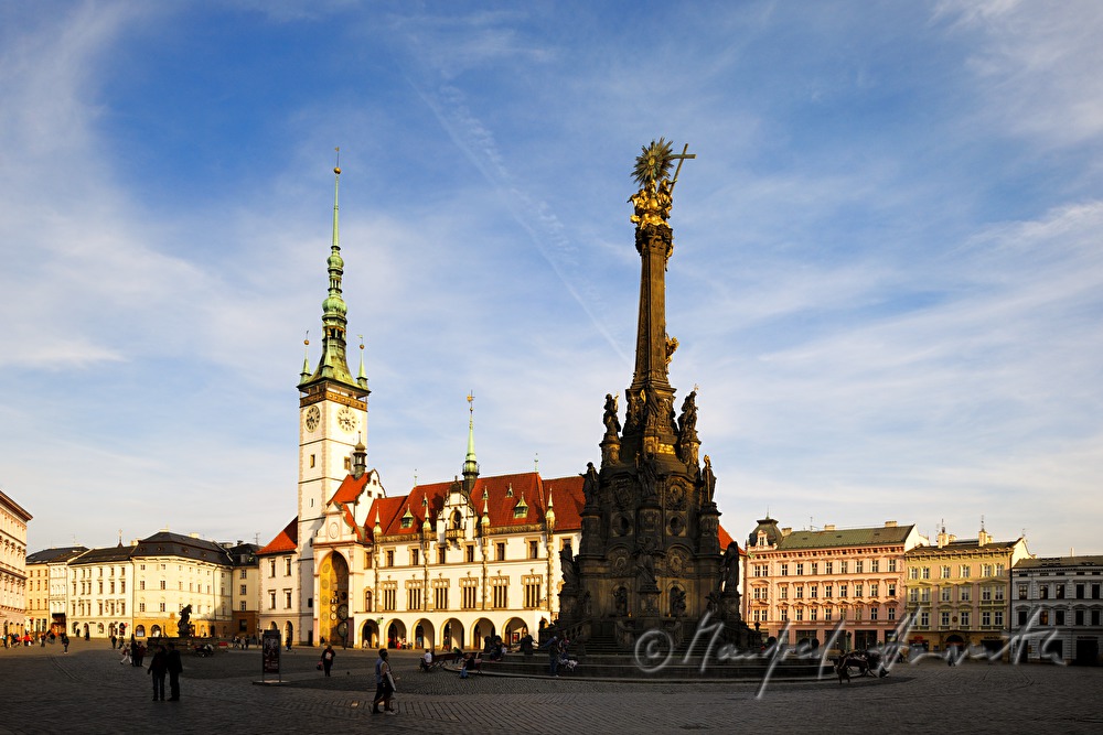 The Holy Trinity Column in Olomouc and town hall