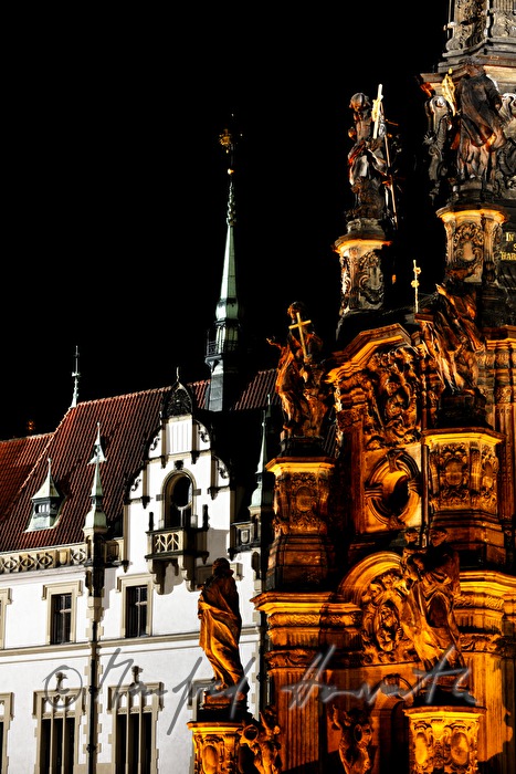 The Holy Trinity Column in Olomouc and town hall