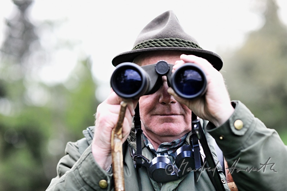 gamekeeper monitoring game in the dawn