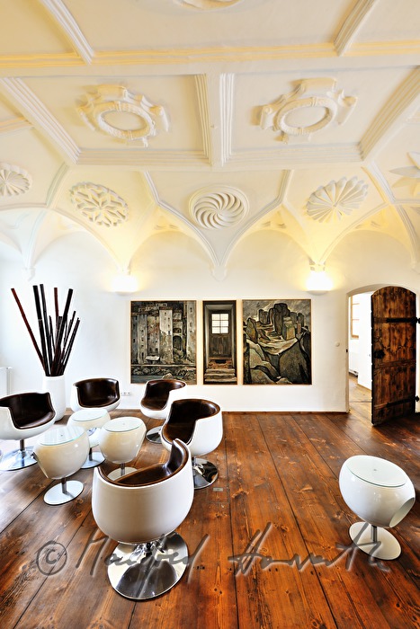 reading room with painting of Leopold Hauer