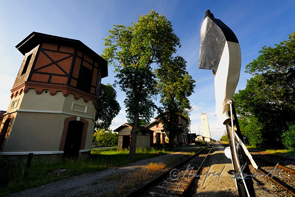 water tower and trunk for filling up steam locomotives