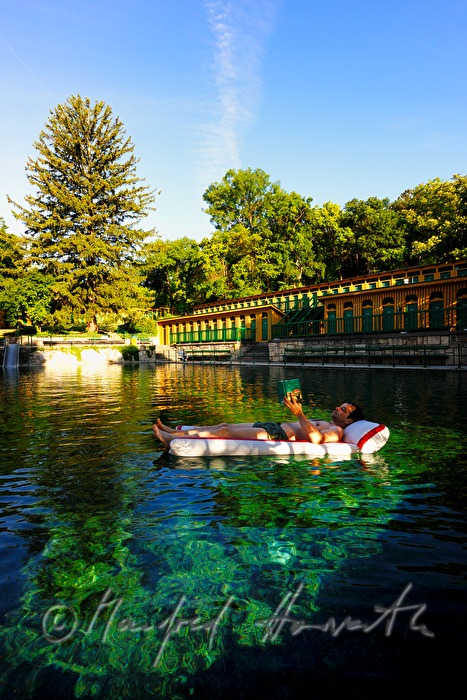 thermal spa with bath house and swimming pool