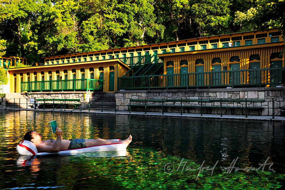 thermal spa with bath house and swimming pool