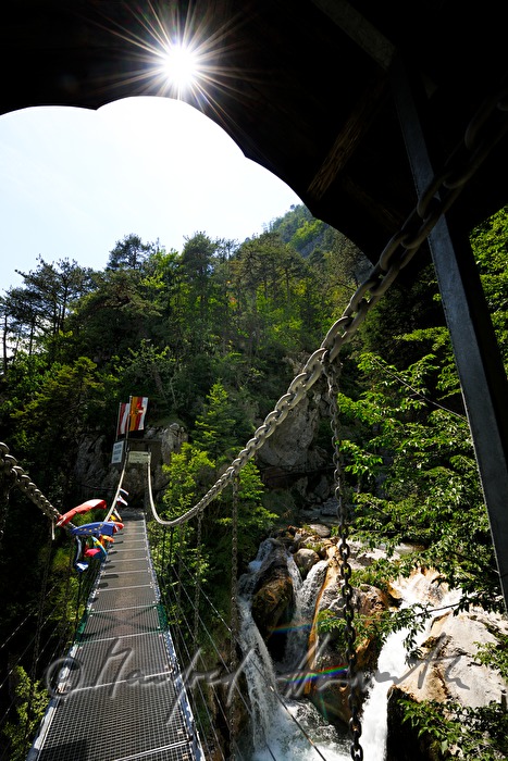 hiker bridge over the stream 