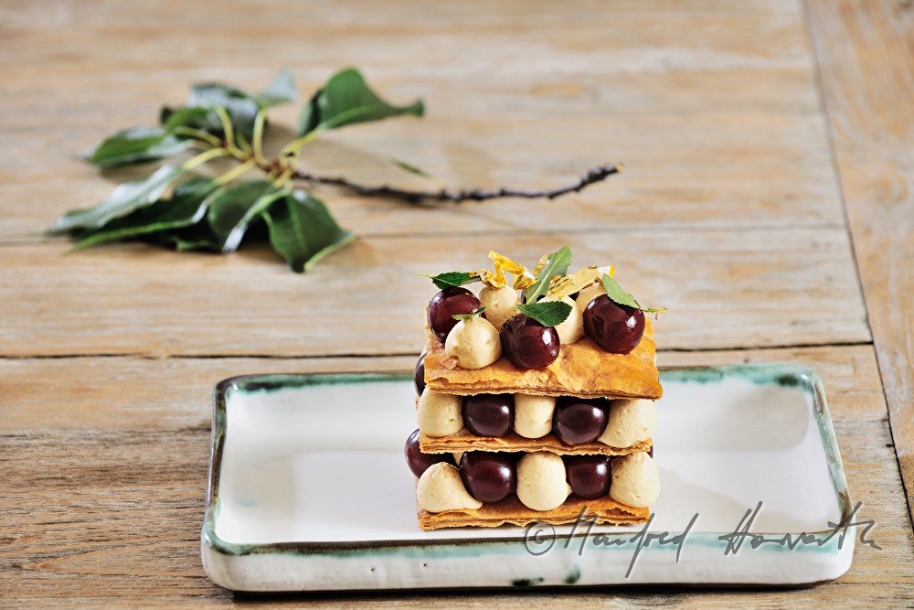 dessert with cherries from the local cherry region