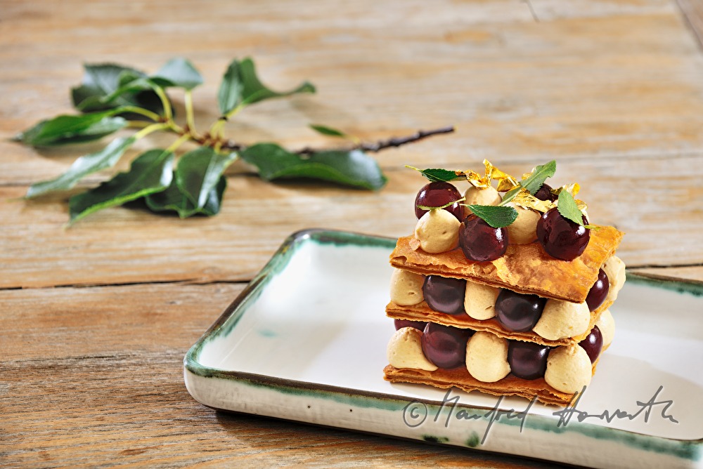 dessert with cherries from the local cherry region