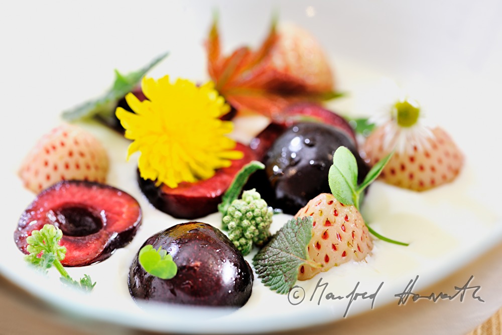 dessert with cherries from the local cherry region