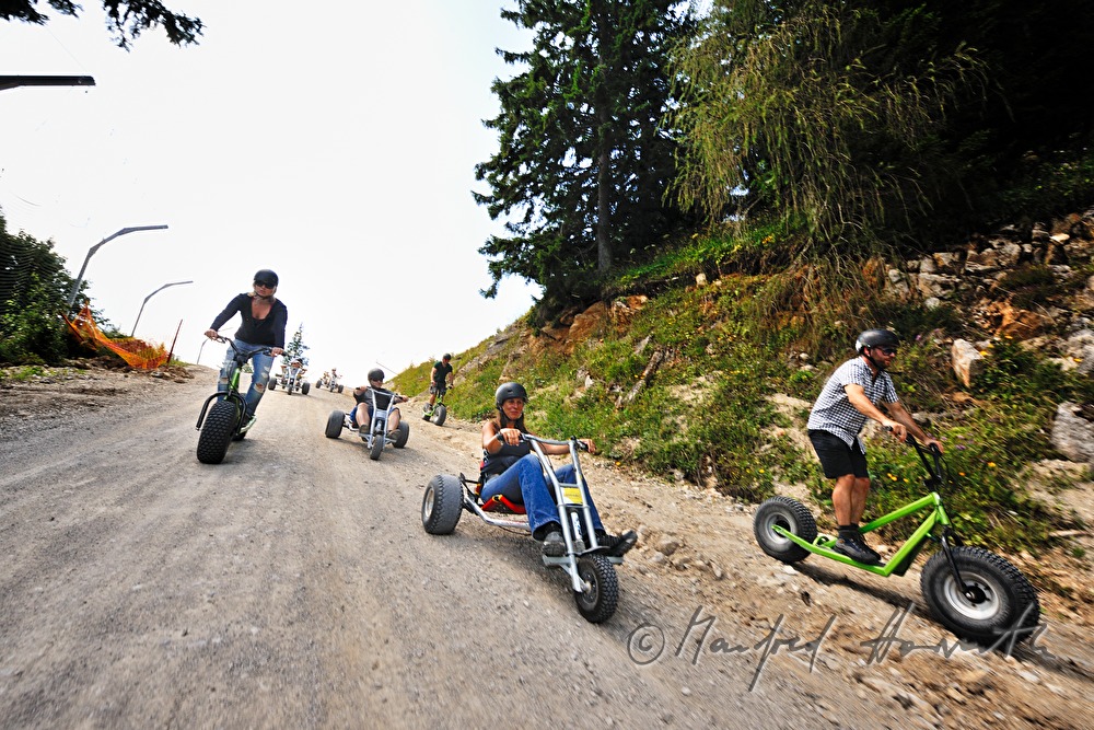 monsterroller and cart drivers going downhill