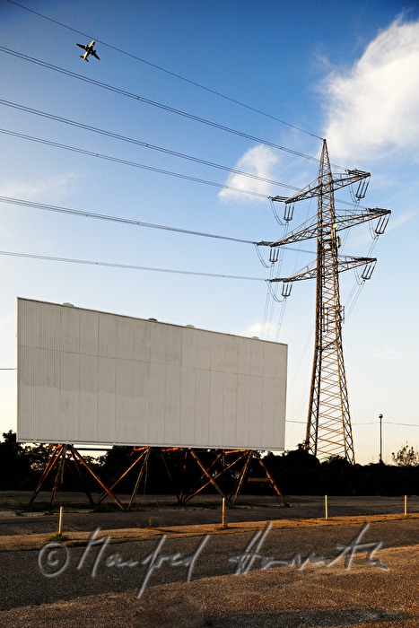 screen, power line and airplane