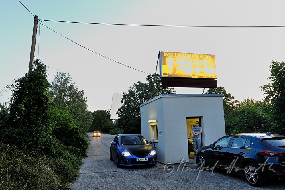 car at the entrance at the ticket office