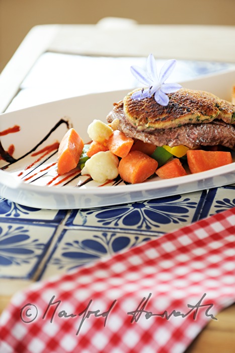 typical Carinthian dish: beef steak in a honey coating