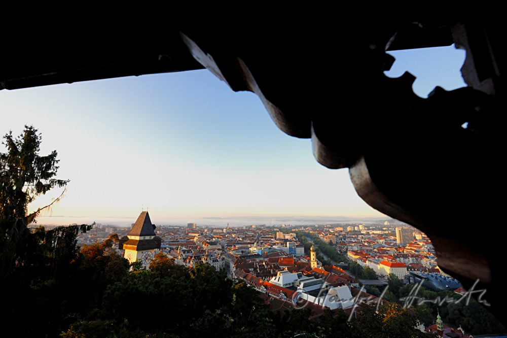 view from Schlossberg to the Old Town