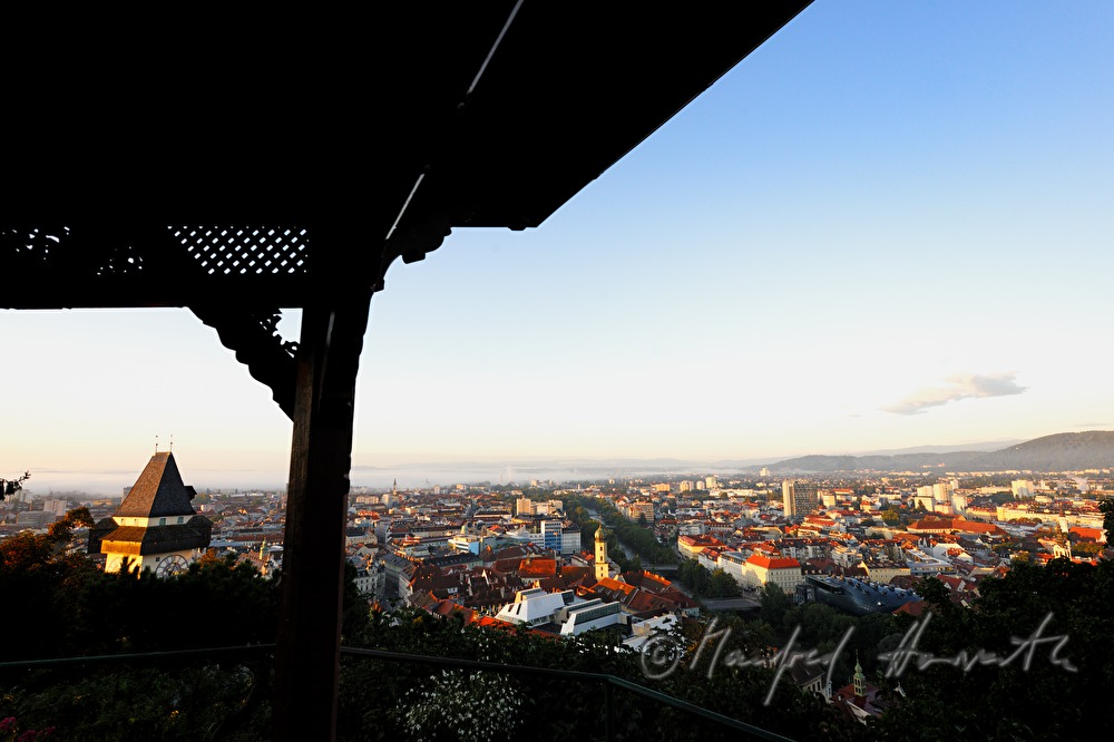 view from Schlossberg to the Old Town