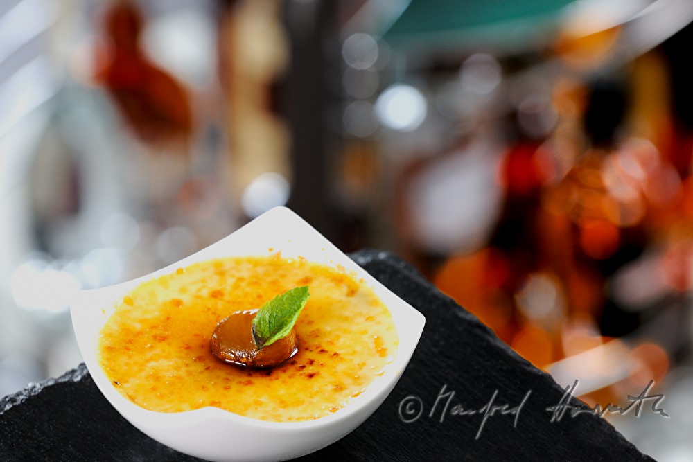 chestnut-creme-brulee with port wine icecream