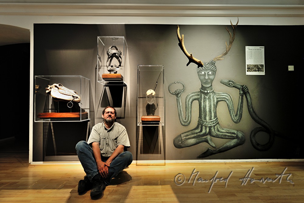 urban archaeologist Dr Roland Risy with celtic artefacts