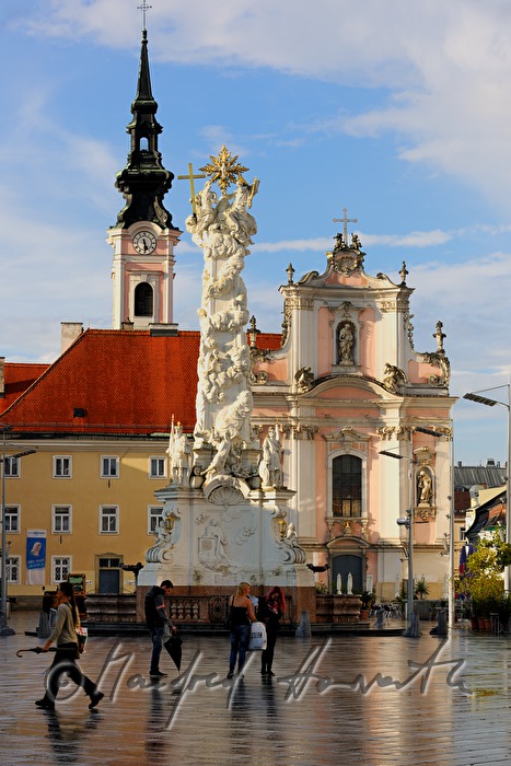 Town Hall  and Trinity Column