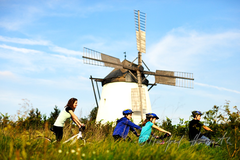 bicyclist nar the windmill