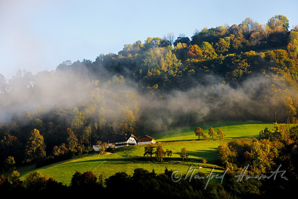 farmhouses near the castle mountain