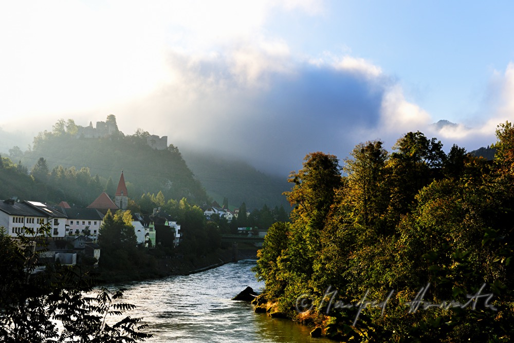 morning mist over the river Enns