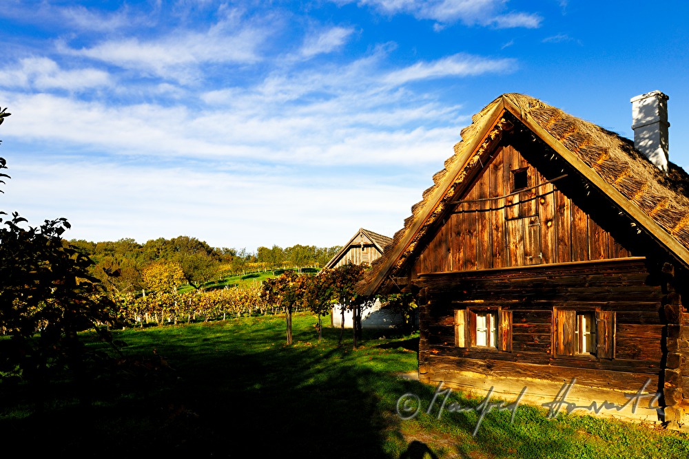 mud-walled cellars with tatched roofs