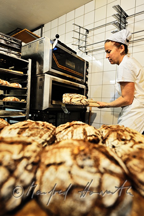 baking of home made bread at Unger`s