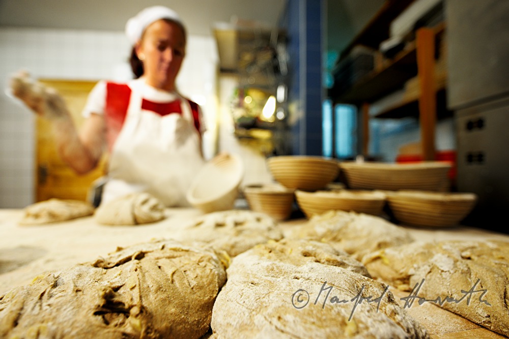 baking of home made bread at Unger`s