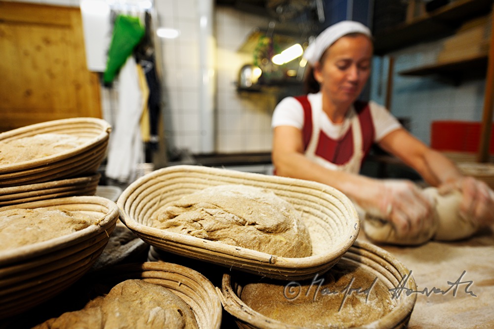 baking of home made bread at Unger`s