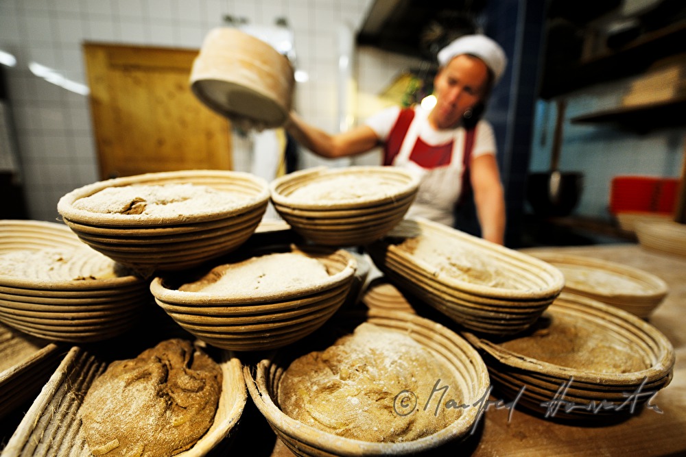baking of home made bread at Unger`s