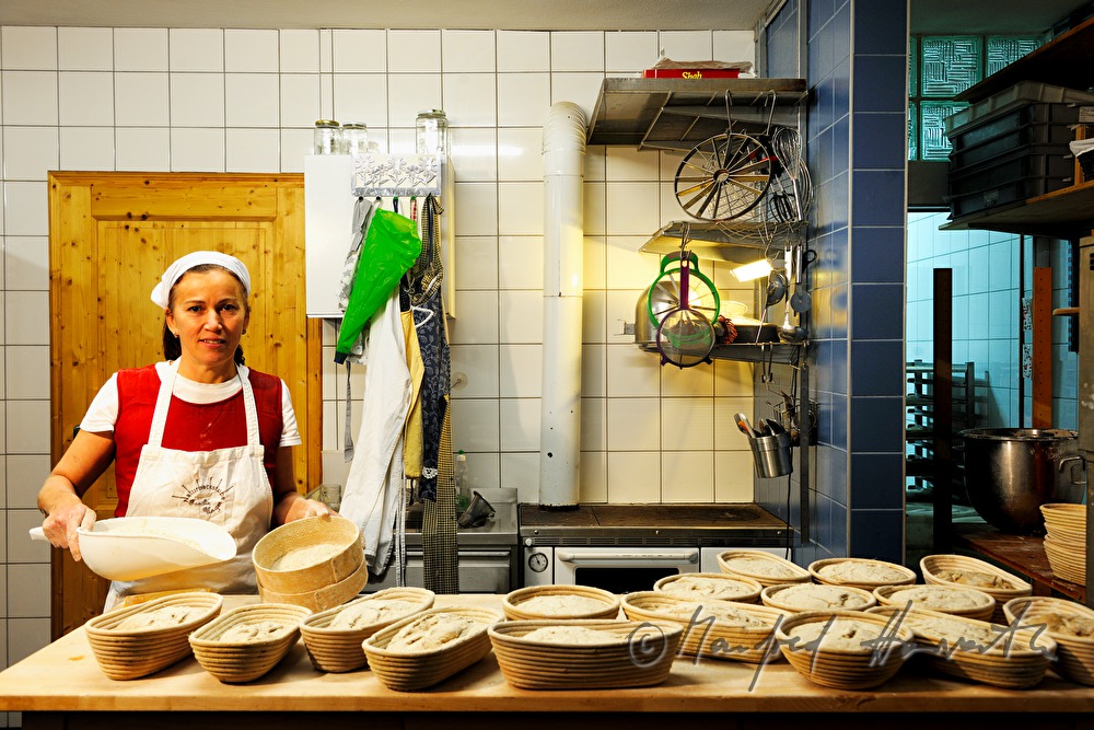 baking of home made bread at Unger`s