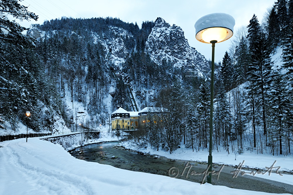 historic hydraulic power station and the river 