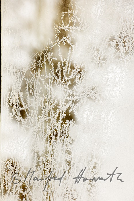 frostwork on the window of the power plant of Mariazellerbahn
