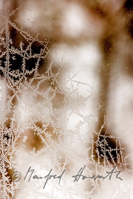 frostwork on the window of the power plant of Mariazellerbahn