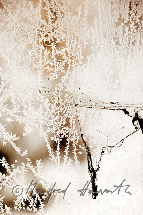 frostwork on the window of the power plant of Mariazellerbahn