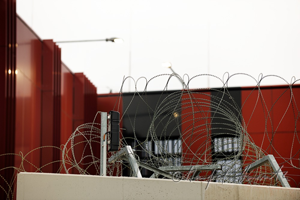 barbwire on the fence of the prison
