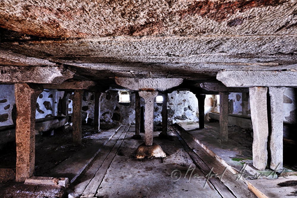 cow barn made of solid granite