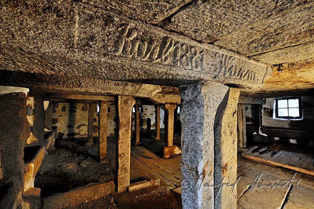 cow barn made of solid granite