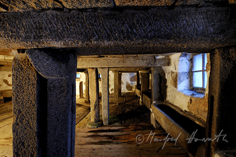 cow barn made of solid granite
