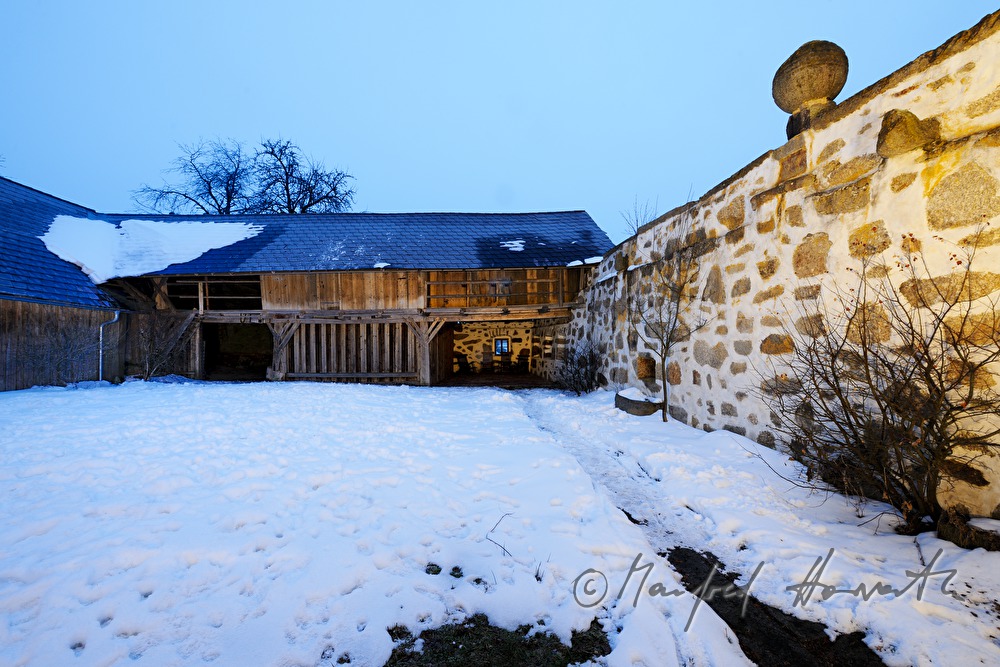 inner courtyard and barn