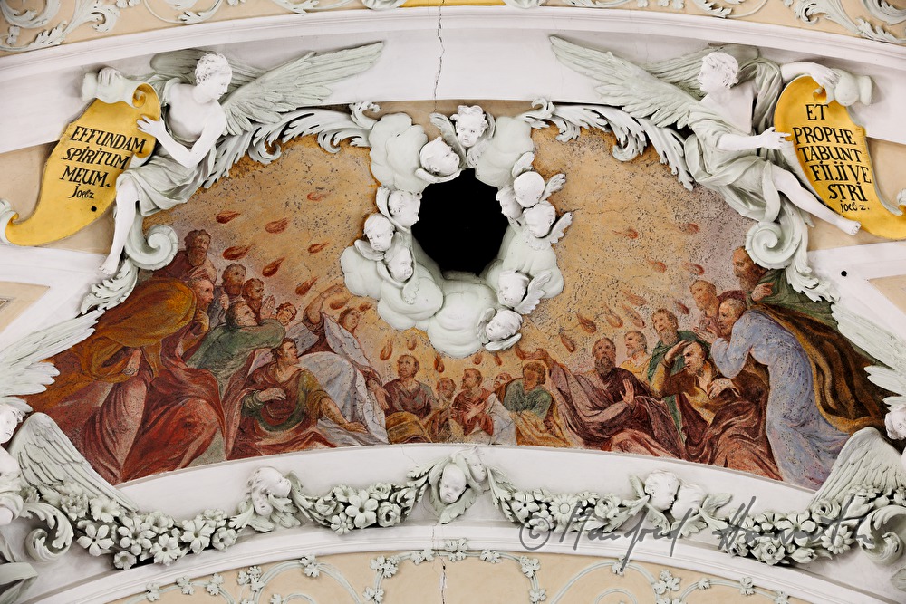 baroque fresco and hole for the pneuma